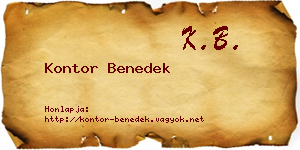Kontor Benedek névjegykártya