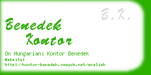 benedek kontor business card